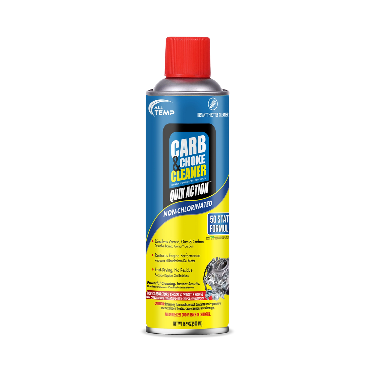 ALL TEMP - Carb & Choke Cleaner - 12/16.9oz | Bulk Pallet (168 Cases)