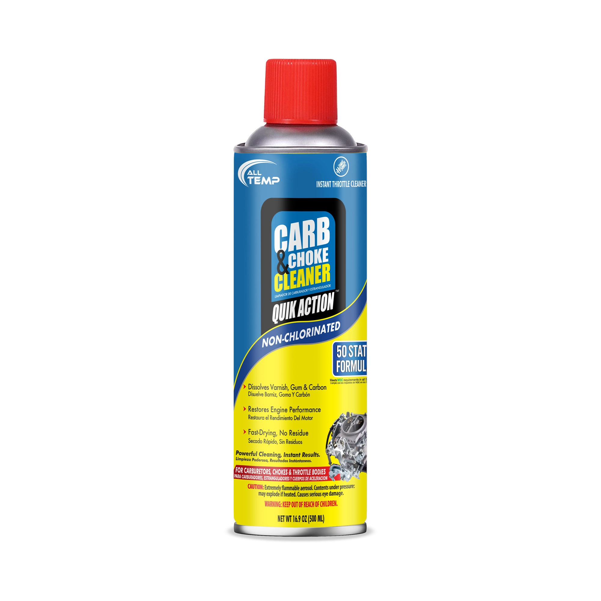Carb & Choke Cleaner - 12/16.9oz | Bulk Pallet (168 Cases) by All Temp