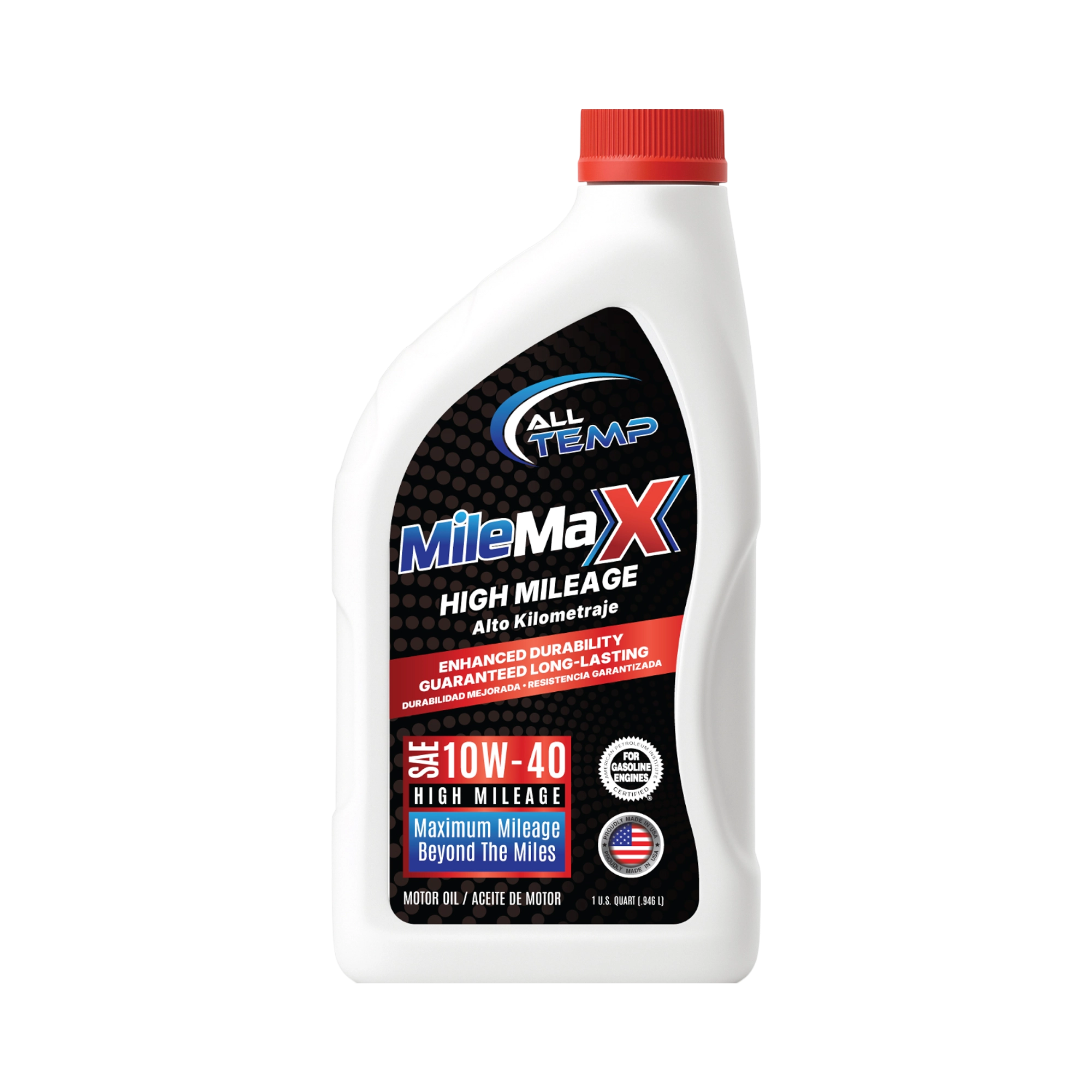Mile Max - High Milage Engine Oil 10W40 - 6/1qt | Bulk pallet (186 Cases) by All Temp
