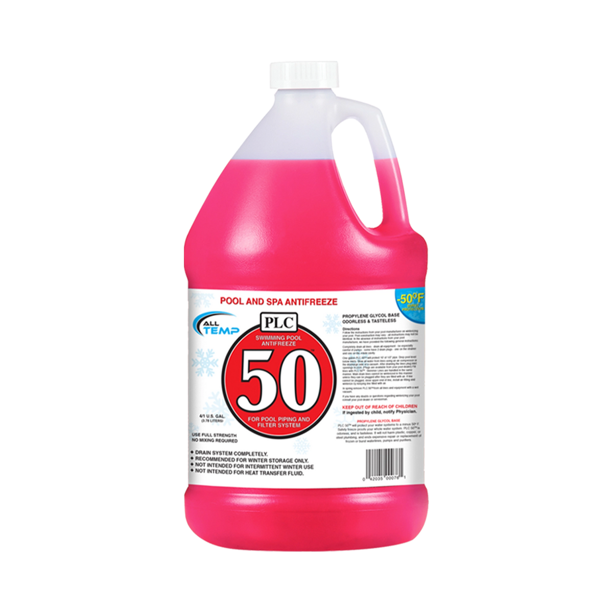 ALL TEMP - PLC 50 Pool Spa Antifreeze - 6/1Gal | Bulk Pallet (35 Cases)