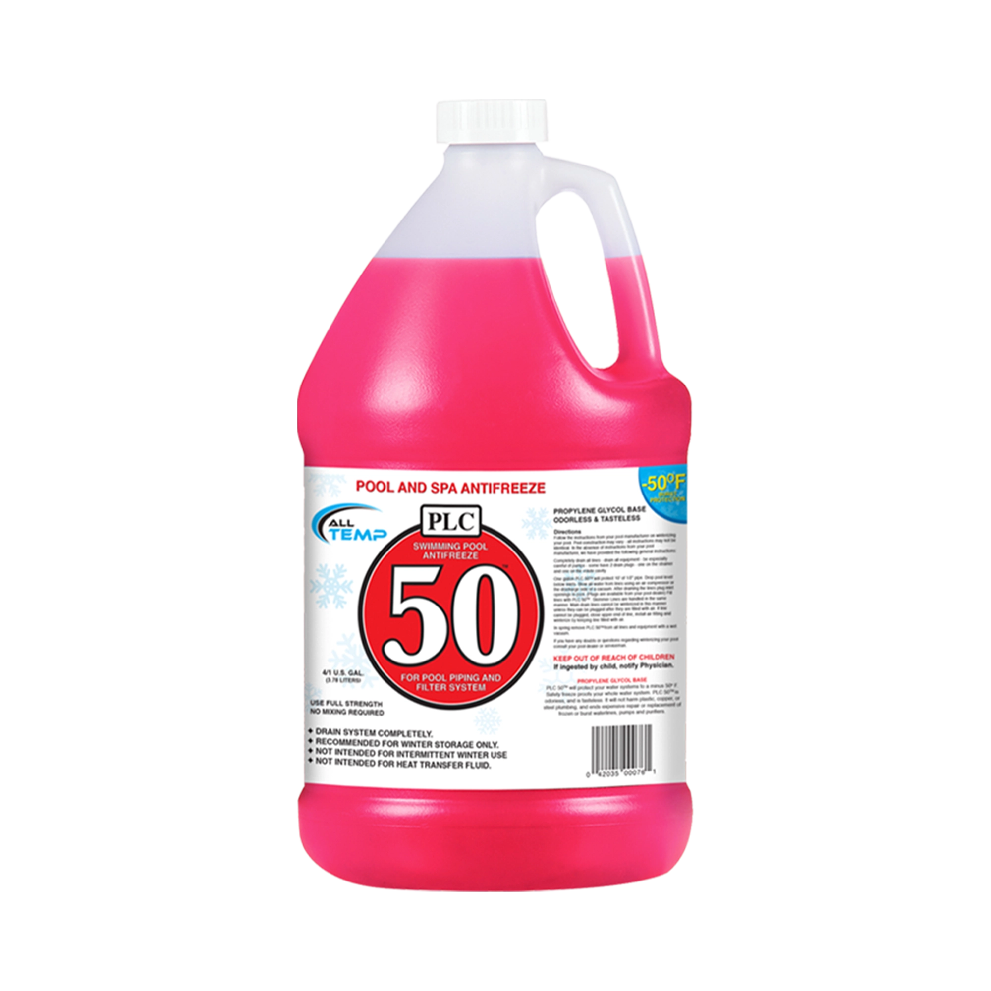PLC 50 Pool Spa Antifreeze - 6/1Gal | Bulk Pallet (35 Cases) by All Temp
