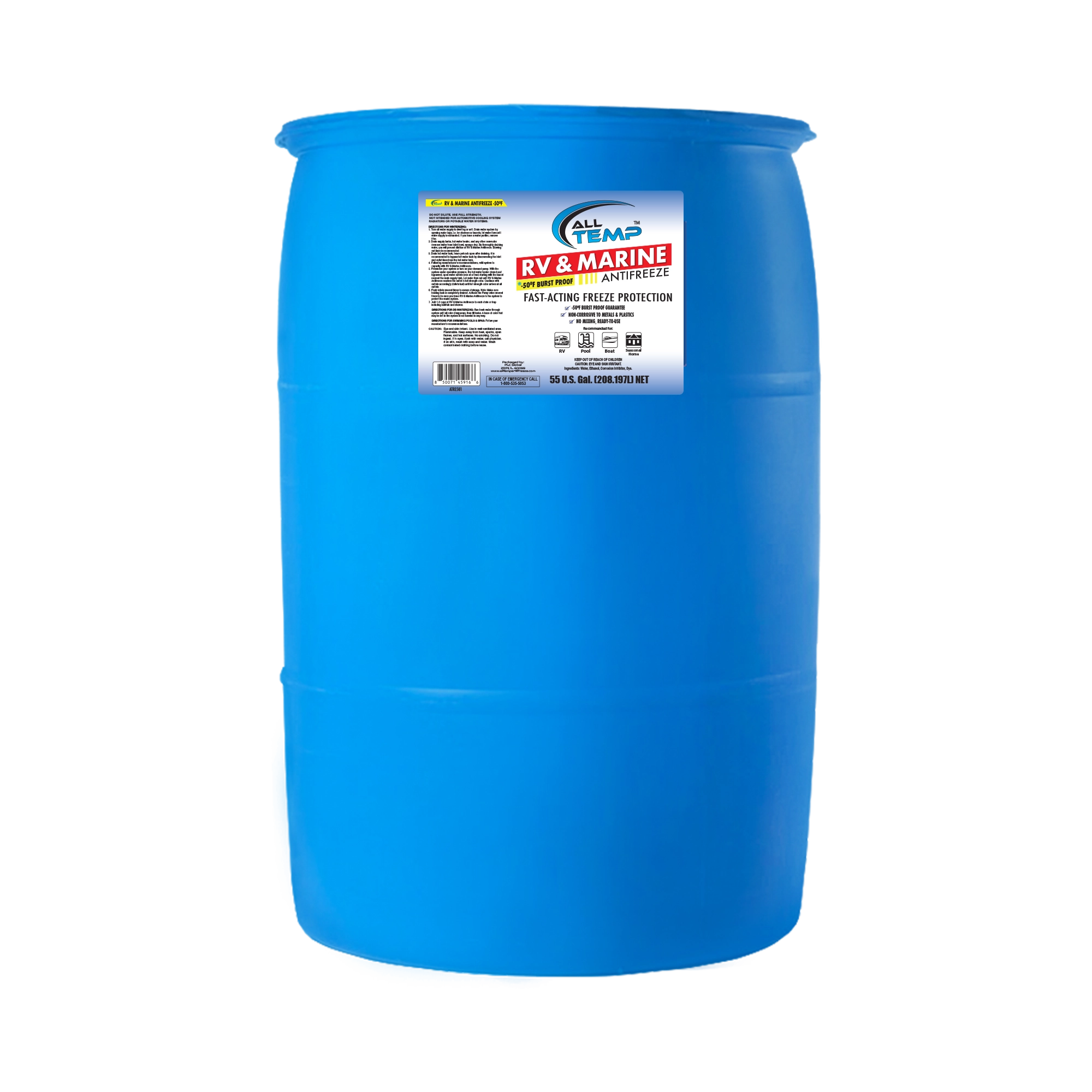 Pool/RV Antifreeze -50 - 55 Gallon | Bulk Pallet (4 Drums) by All Temp