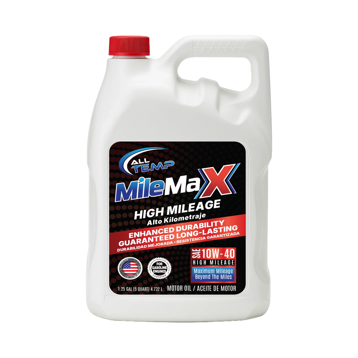 ALL TEMP - MileMaxX - High Milage Engine Oil 10W40 - 3/5qt | Bulk pallet (64 Cases)