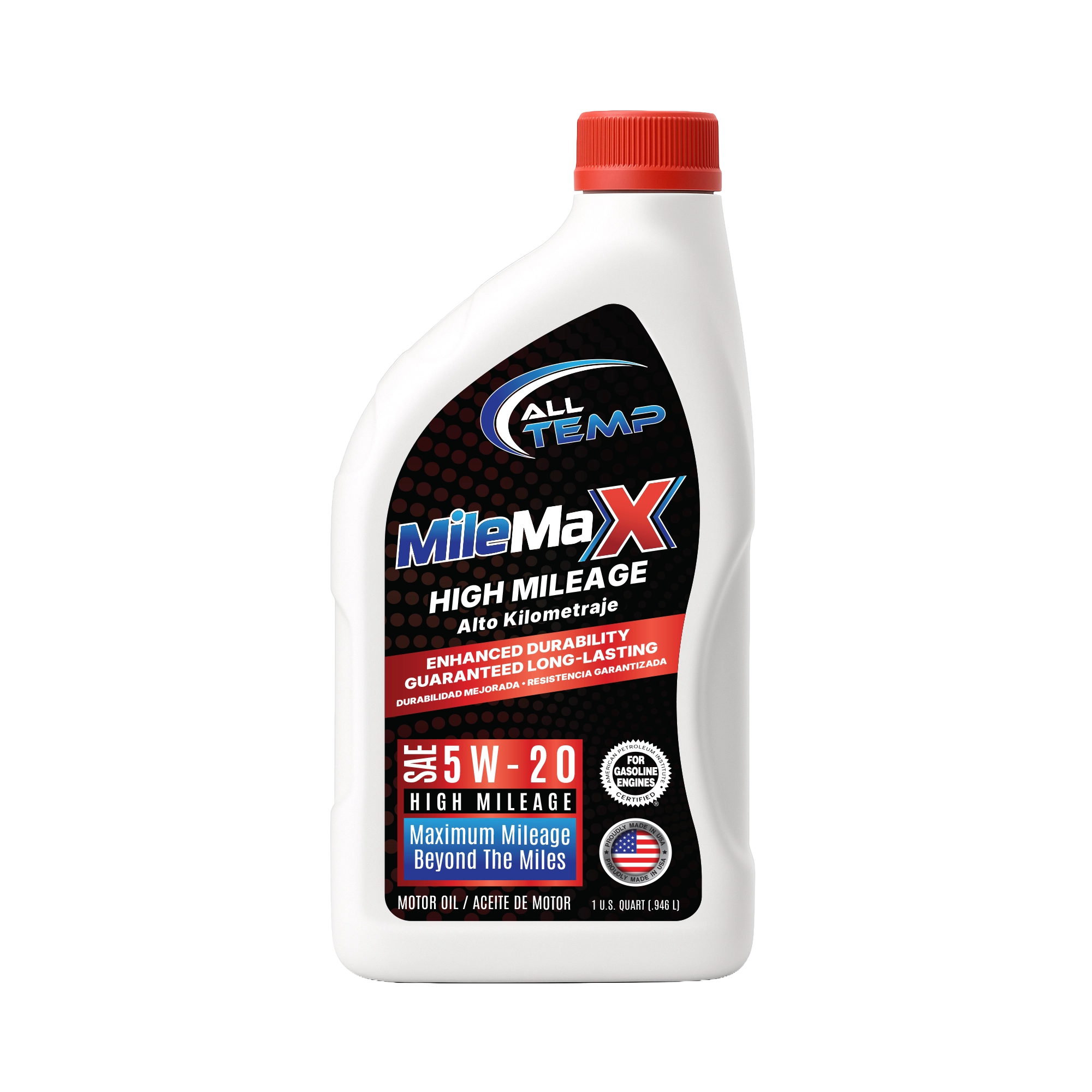 Mile Max - High Milage Engine Oil 5W20 - 6/1qt | Bulk pallet (186 Cases) by All Temp